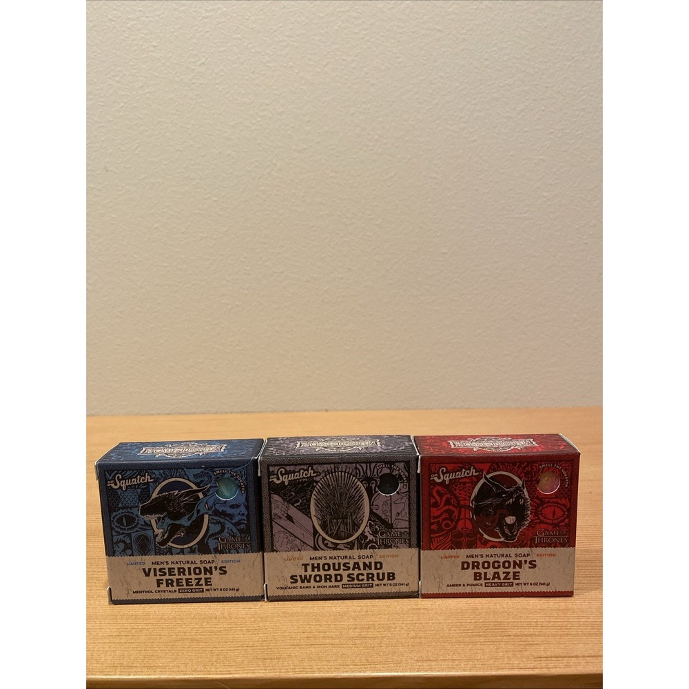 NEW! Dr Squatch GAME OF THRONES Soap Collection Drogon, Viserion Thousand Sword